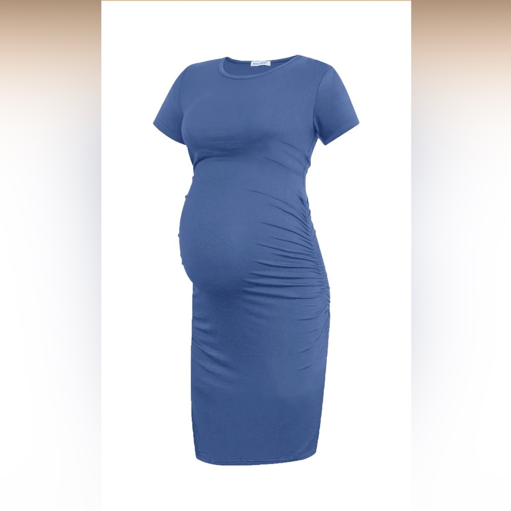 Blue Maternity Midi Dress size large